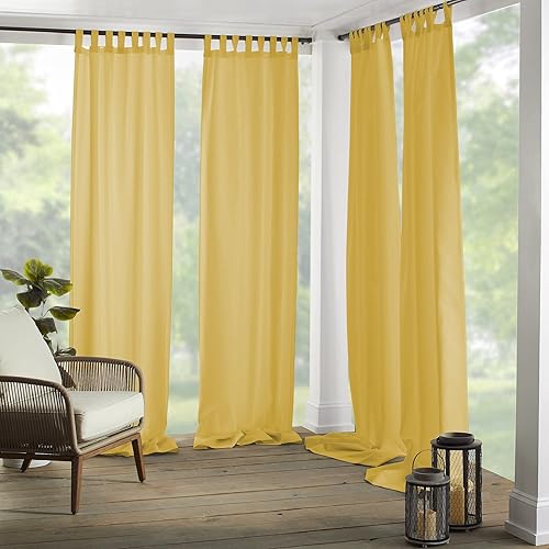 Elrene Home Fashions 026865643039 - Cortina de ventana para interiorexterior con solapa sólida en la parte superior