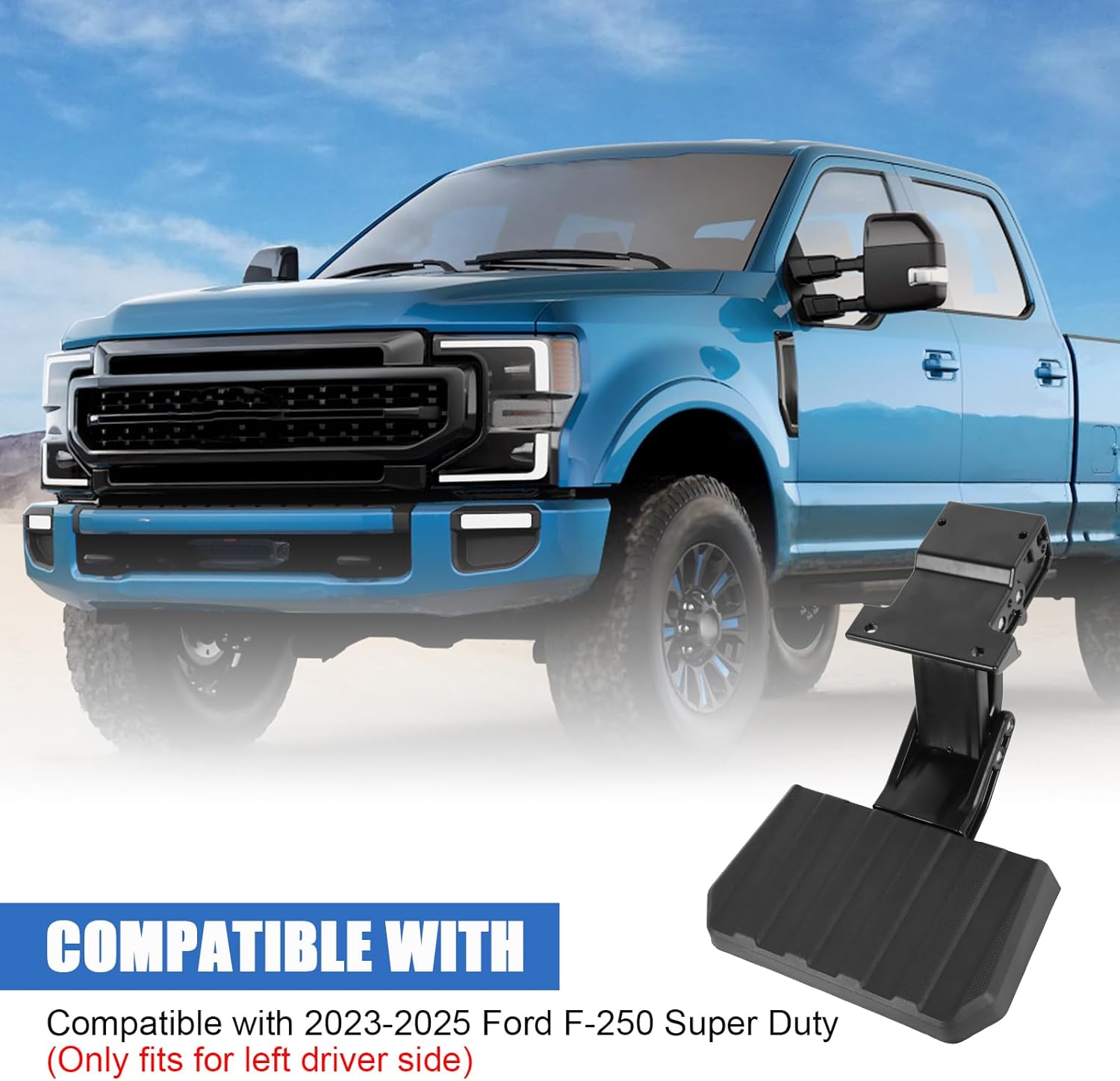 Retractable Bed Step Truck Side Step Compatible with 2023 2024 2025 Ford F-250 Super Duty Left Driver Side Replace# VPC3Z-17A958-D