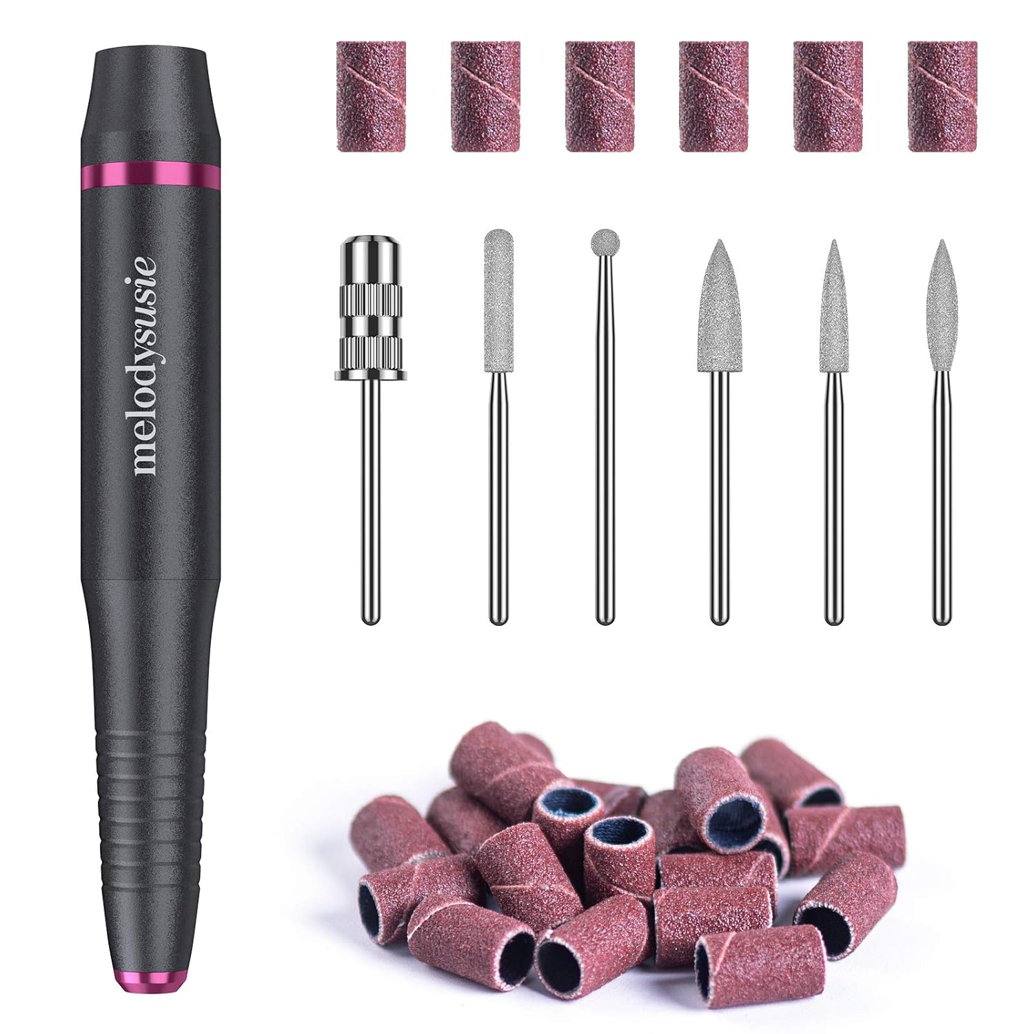 MelodySusie Electric Nail Drill USB Type, Portable Electric Nail Drill Machine for Acrylic Gel Nails, Professional Efile E File Manicure Pedicure Polishing Shape Tools for Home Salon Use, Grey : Beauty & Personal Care