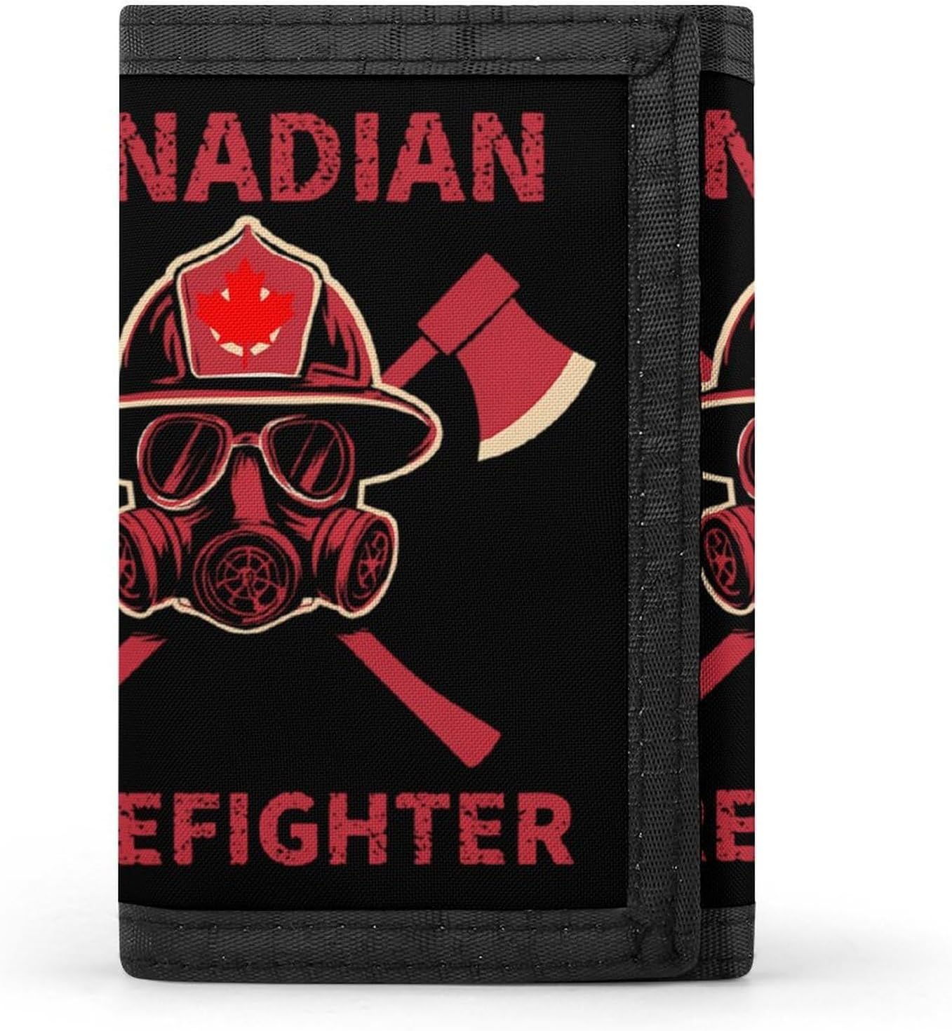 Canadian Firefighter Trifold Slim Wallet Front Pocket With Money Clip And ID Credit Card Slots For Travel Work