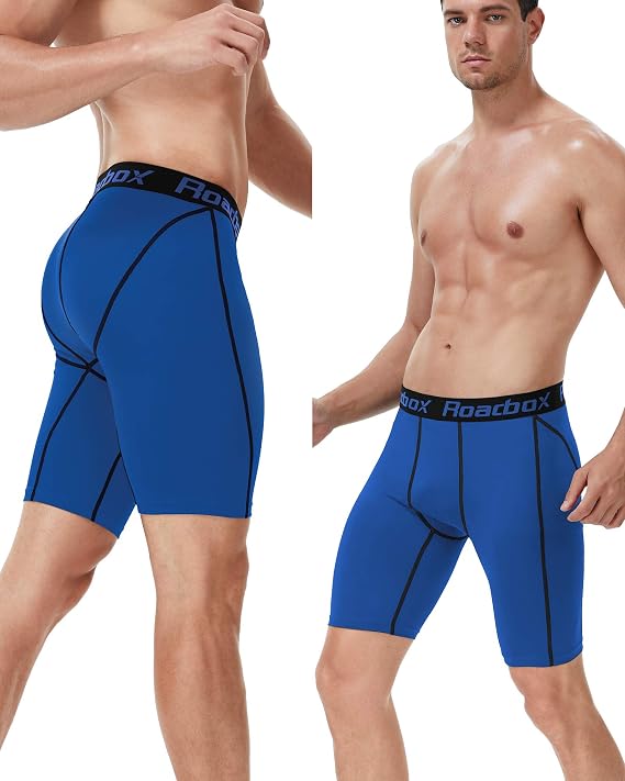 Roadbox 1,2 or 3 Pack Compression Shorts Mens, Sports Underwear Base Layer Shorts Tights Leggings Running Gym Cycling