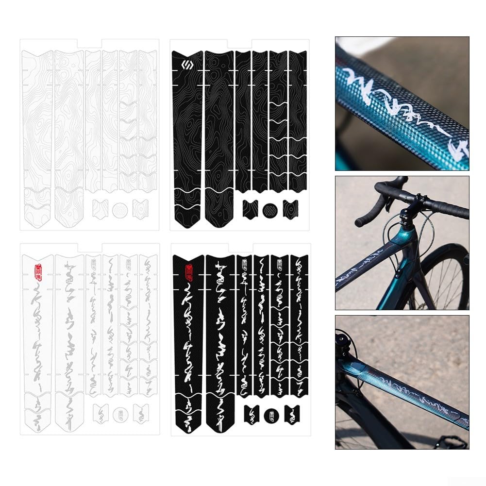 Adesivo anti-sfregamento per telaio della bicicletta, pellicola protettiva per telaio di mountain bike, set di pellicole protettive per bicicletta per mountain bike e bici da strada (03)