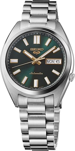 SEIKO 5 Sports Men's Automatic Watch with Stainless Steel Case and Luminous Hands - Stylish Wrist Watches, Green