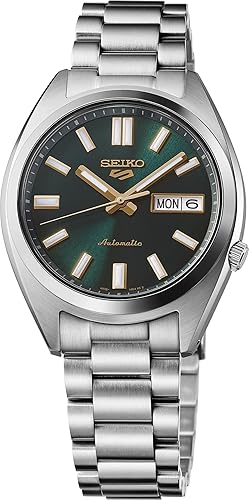 SEIKO 5 Sports Men's Automatic Watch with Stainless Steel Case and Luminous Hands - Stylish Wrist Watches, Green