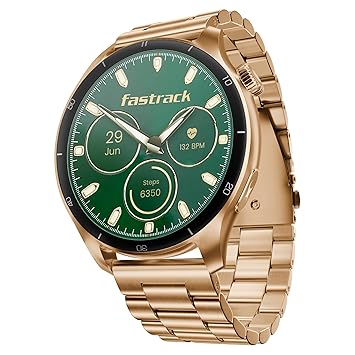 Fastrack Dezire FX1 PRO Fashion Smart Watch, 1.43" AMOLED, 466 * 466 Resolution, SingleSync BT Calling, AI Voice Assistant, 100+ Sports Modes & Smartwatch Faces, Upto 5 Day Battery, IP68 (Rose Gold)