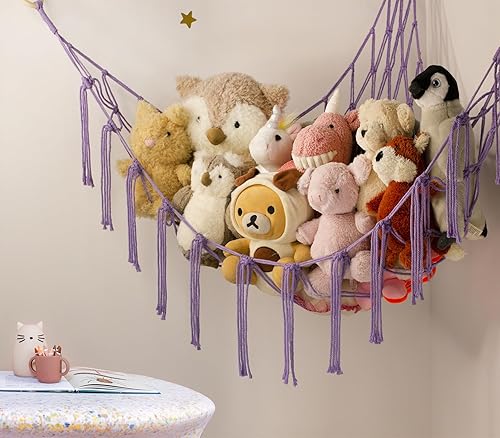 Miniatura 6 de Hamaca o red de almacenamiento de animales de peluche, red de hamaca de juguete para esquina de animales de peluche, organizador de animales para