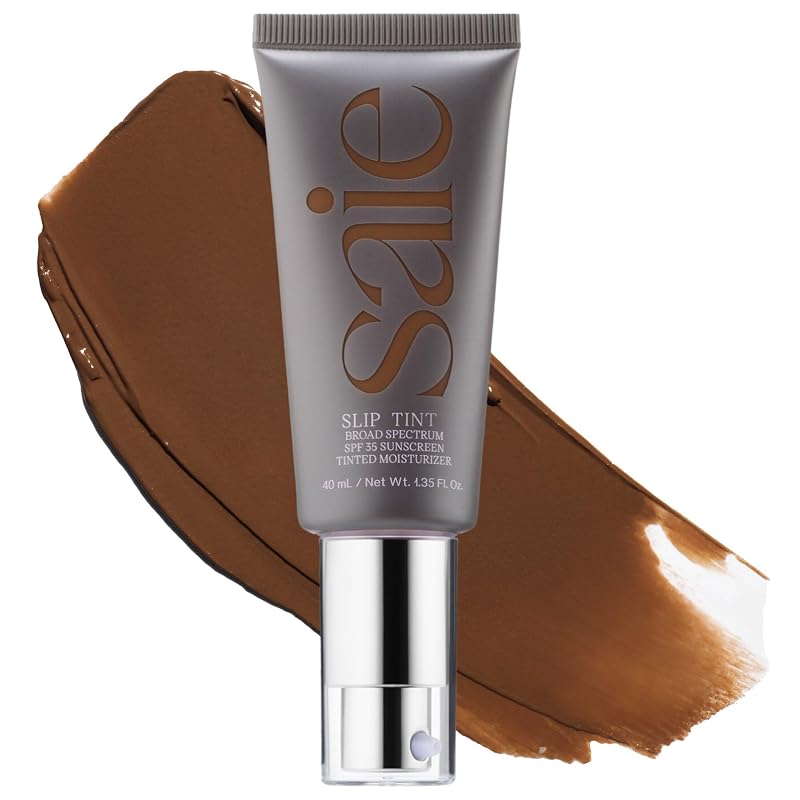 Hidratante facial com cor Saie Slip Tint, SPF 35, Nine + Half, 40 mL
