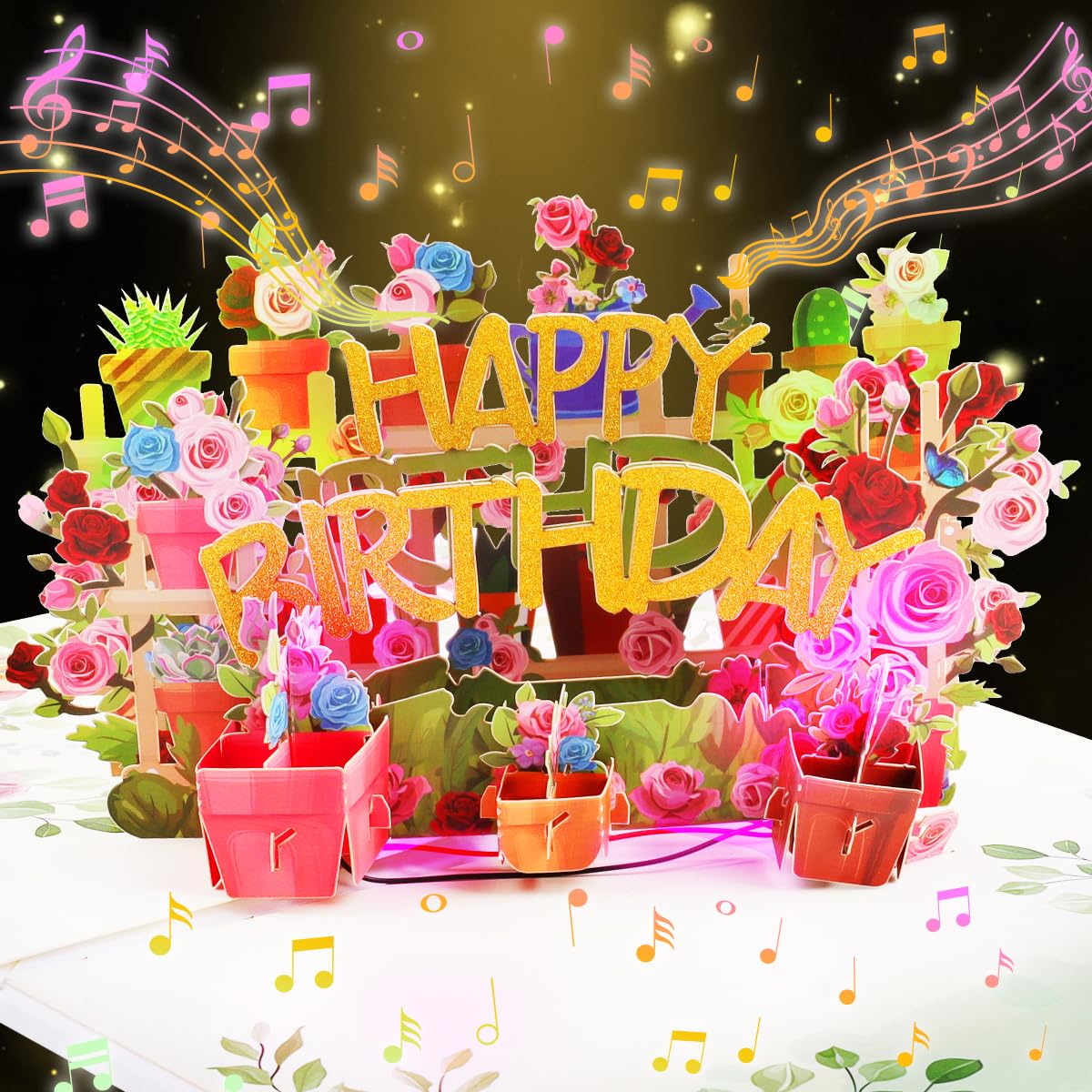 Amazon.com : CNLITIHEKA 3D Musical Birthday Card for Women