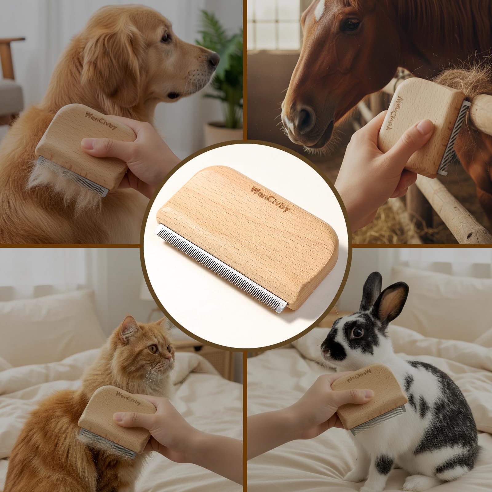 Rastrillo para perros, peine para desenredar gatos, herramienta para desenredar y desenredar eficazmente y pelar pelos para perros grandes, medianos y pequeños, peine para aseo premium (M 4.33