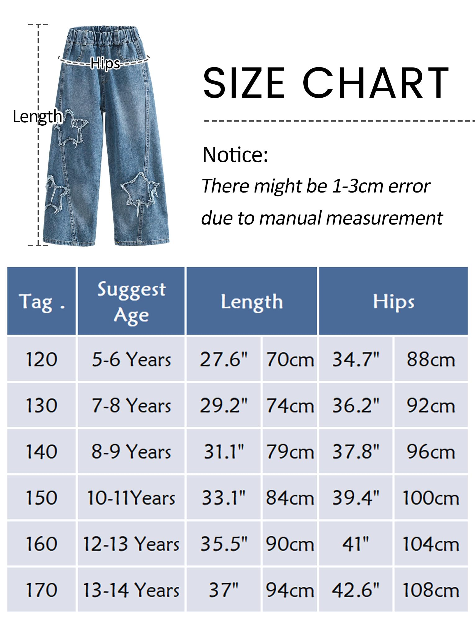 SEAUR Plus Size Girls Jeans Vintage Jeans Baggy Denim Pants Kids Loose Fit Jeans Wide Leg Jeans Y2K Dziewczęce spodnie jeansowe