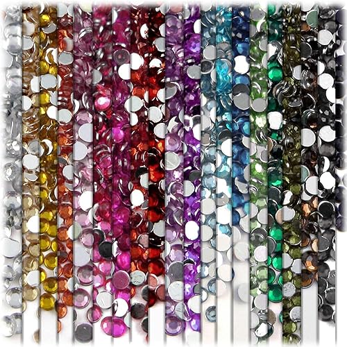 Miniatura 4 de The Crafts Outlet 1,440 piezas de diamantes de imitación redondos 0.118 in (10ss) con parte trasera plana verde esmeralda EGR