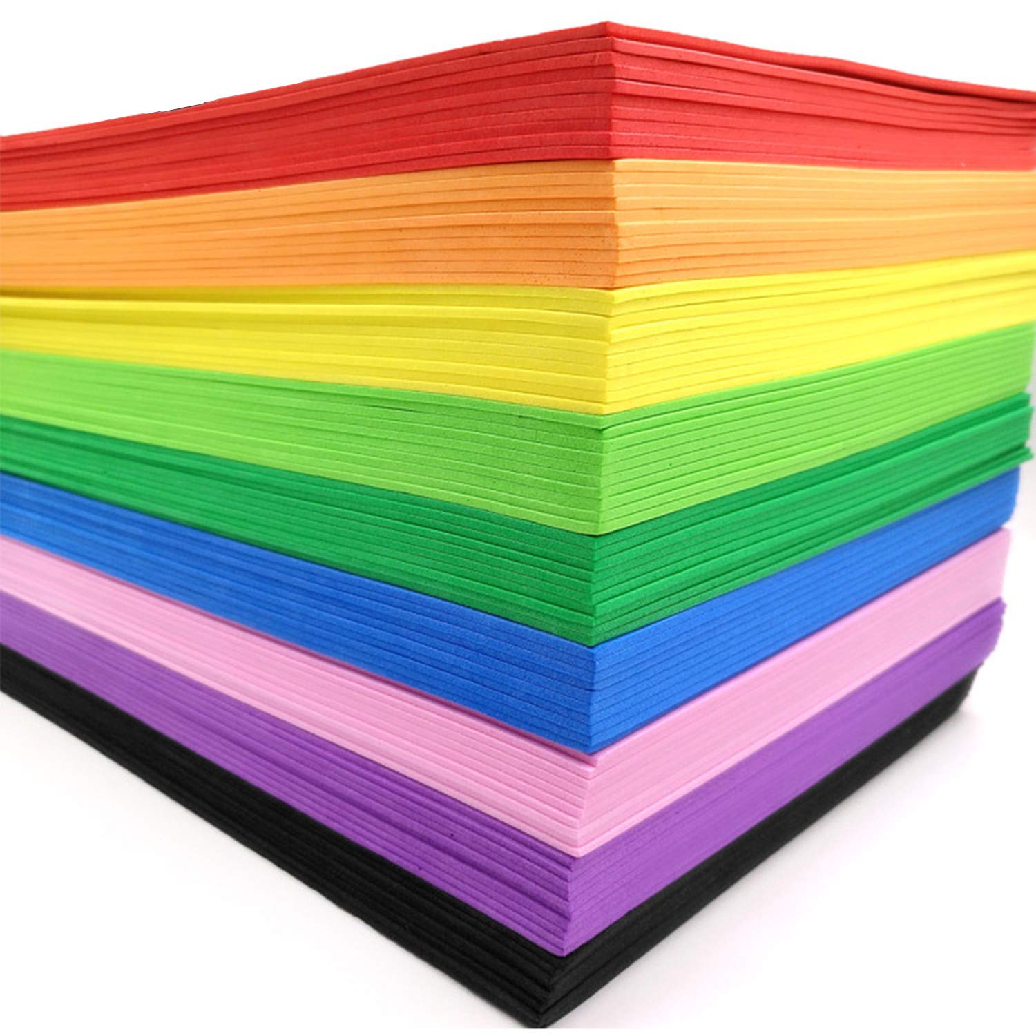 Ardour Van 70 Pcs EVA Foam Handicraft Sheets (11" x 7.5") 2mm Thick Craft Foam Sheets Assorted Colorful Crafting Sponge for DIY Classroom Party Kids Art & Crafts Projects (10 Colors)