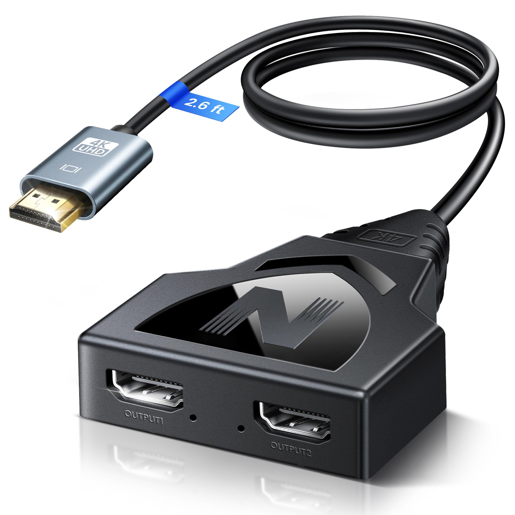 Photo 1 of ***BROKEN, SOLD FOR PARTS*** NEWCARE 4K HDMI Splitter 1 in 2 Out with Built-in 2.6FT HDMI 2.0 Cable