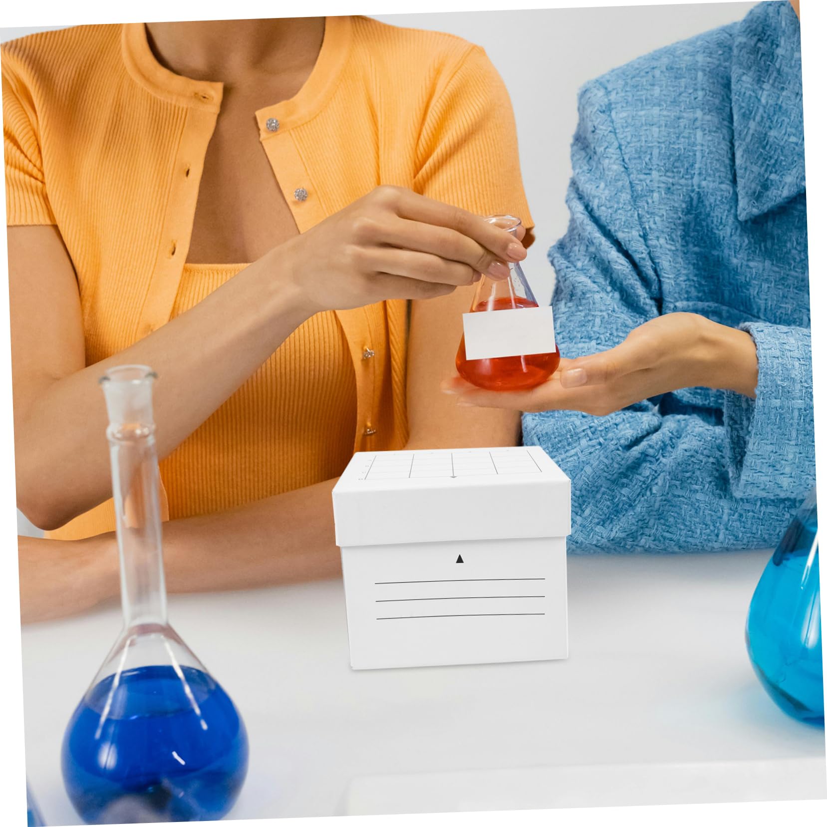 Amosfun Papieraufbewahrungsbox Weiß für Mikrozentrifugenröhrchen 50ml Papierröhrenhalter 16-fach zur Probenlagerung und Organisation im Labor und Gefrierschrank