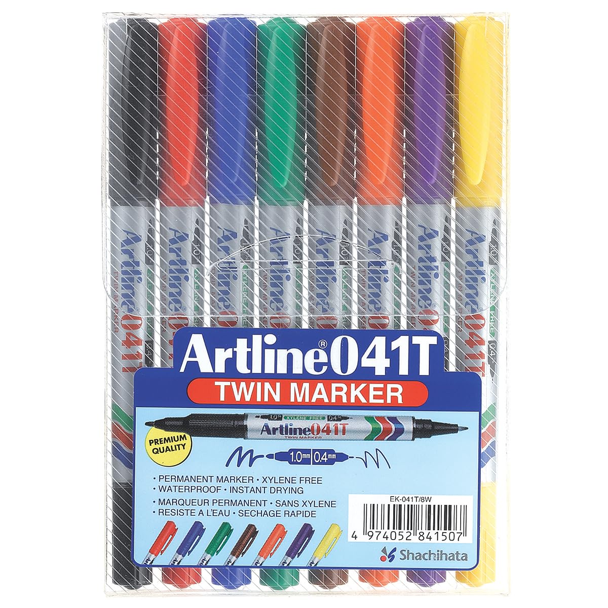 Twin Nib Mrkrs,.4mm Resin Tip/Acrylic Fiber Tip 1.05mm,8/PK