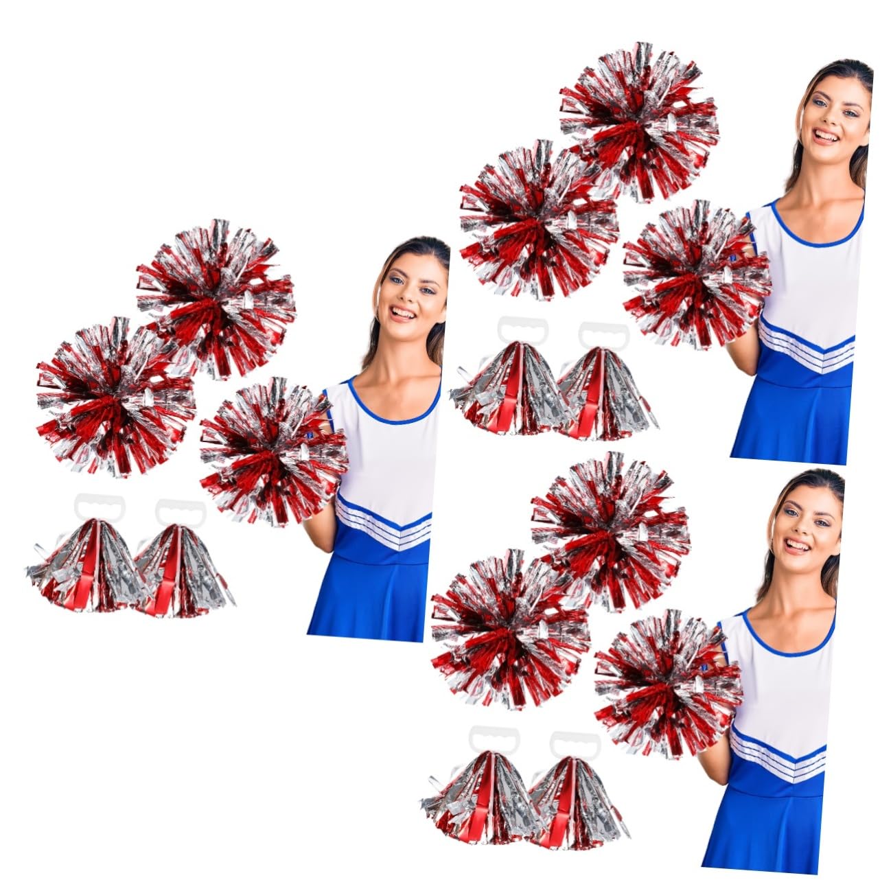 BESPORTBLE 12pièces Pompons De Cheerleading Métalliques Accessoires De Sport à Main pour Événements Et Compétitions Design à Anneau à Quatre Doigts