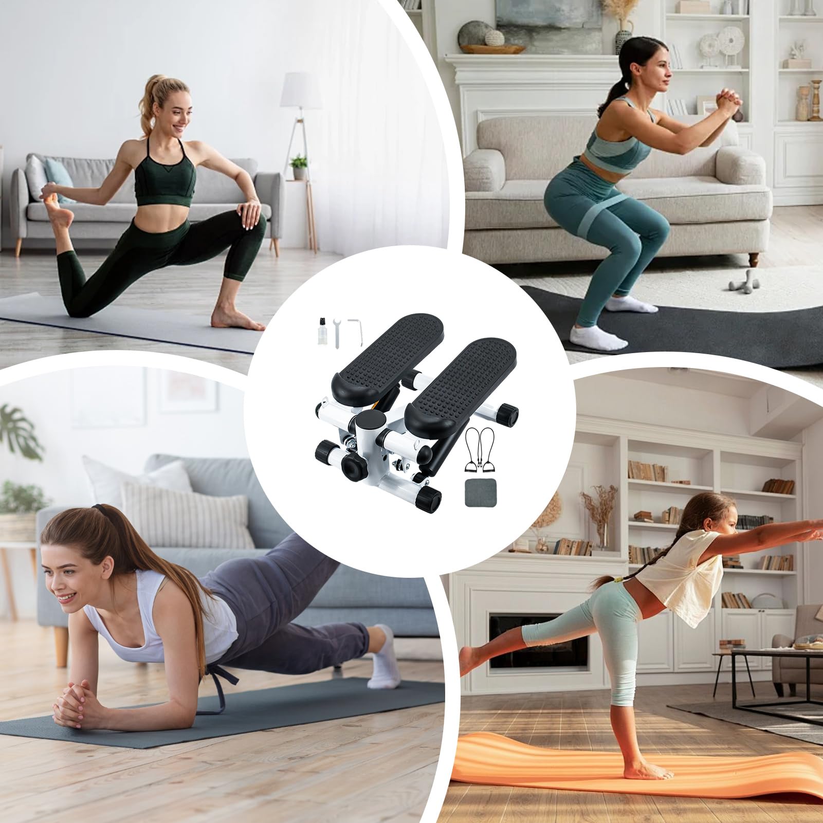 Stepper per Scale Stepper da Cammino con Bande Elastiche | Macchina per Allenamento Completo del Corpo Per Palestra Casa Ufficio Viaggio Fitness Indoor