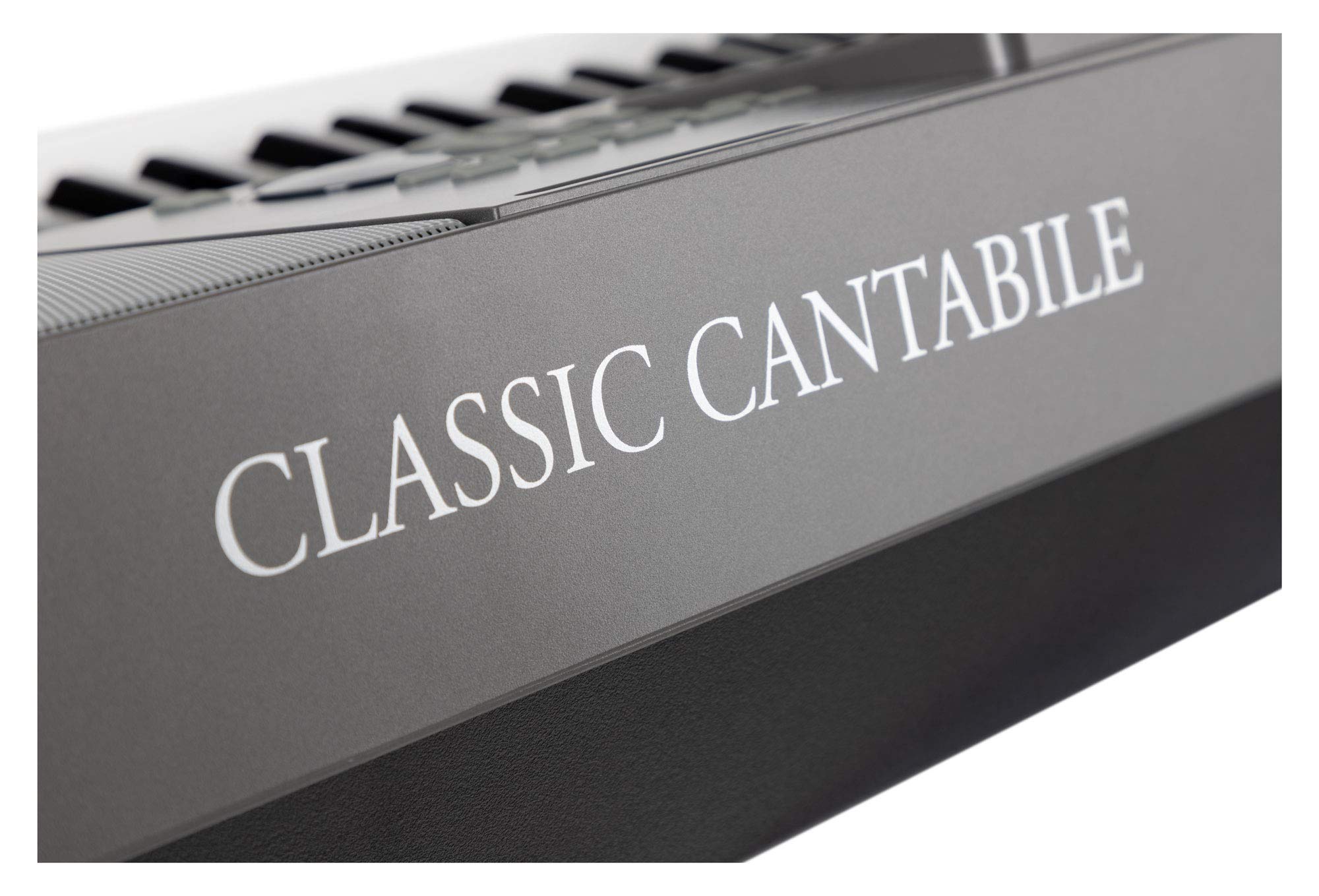 Classic Cantabile CPK-303 Keyboard - 61 Tasten mit Anschlagdynamik - 508 Klänge und 180 Begleitrhythmen - Anschlüsse für Kopfhörer und Sustain-Pedal - grau