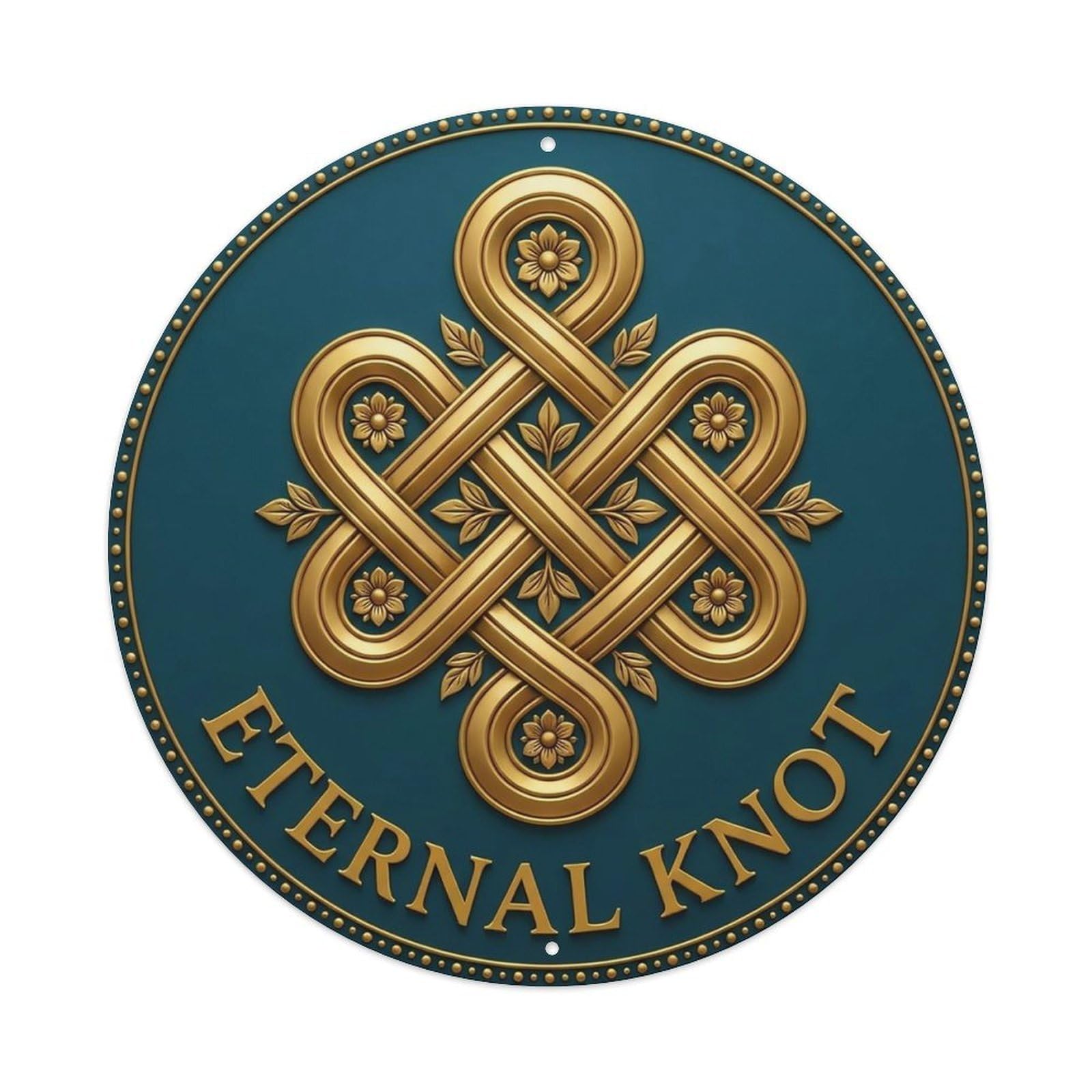 Vintage Eternal Knot Flower Zen Yoga Metal Tin Sign