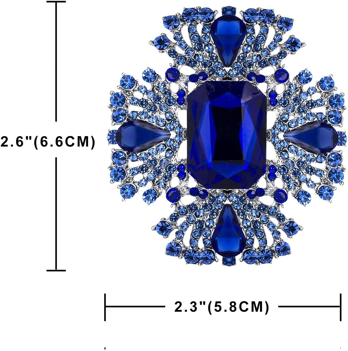 YOQUCOL Vintage Austrian Crystal Rhinestone Flowers Shaped Brooch Pin for Women Girls Lapel Pin for Sweater,Coat Dress Accessories image 5