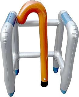 MAGIKON 2pcs Walker and Cane Party Props, Inflatable Funny Old Age Costume Accessories,Retirement Party Decorations Gag Gift for Kids, Day of School,Christmas,Halloween Prank Toy Props