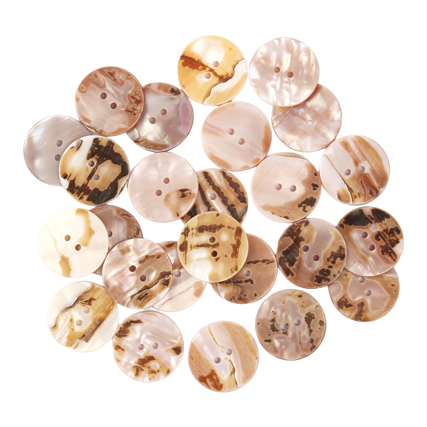 50Pcs Natural Mother of Pearl Buttons, 2-Hole Round Shell Buttons 20mm for Sewing, Knitting & DIY Crafts, MOP Buttons for Shirts, Cardigans & Blouses - Purple