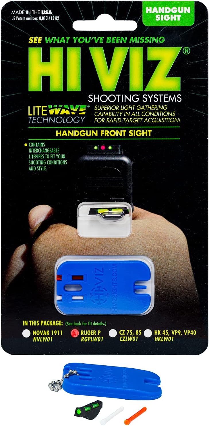 HIVIZ FastDot H3 Tritium/Fiber-Optic Sight Set – High-Visibility Day/Night Sights for Glock, SIG, Ruger, Taurus, Smith & Wesson, Canik, Springfield