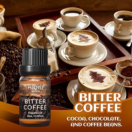 Miniatura 5 de HIQILI Aceite esencial de fragancia para hombres, 6 x 0.3 fl oz, aroma de vela para hacer velas, juego de aceites perfumados para difusor de