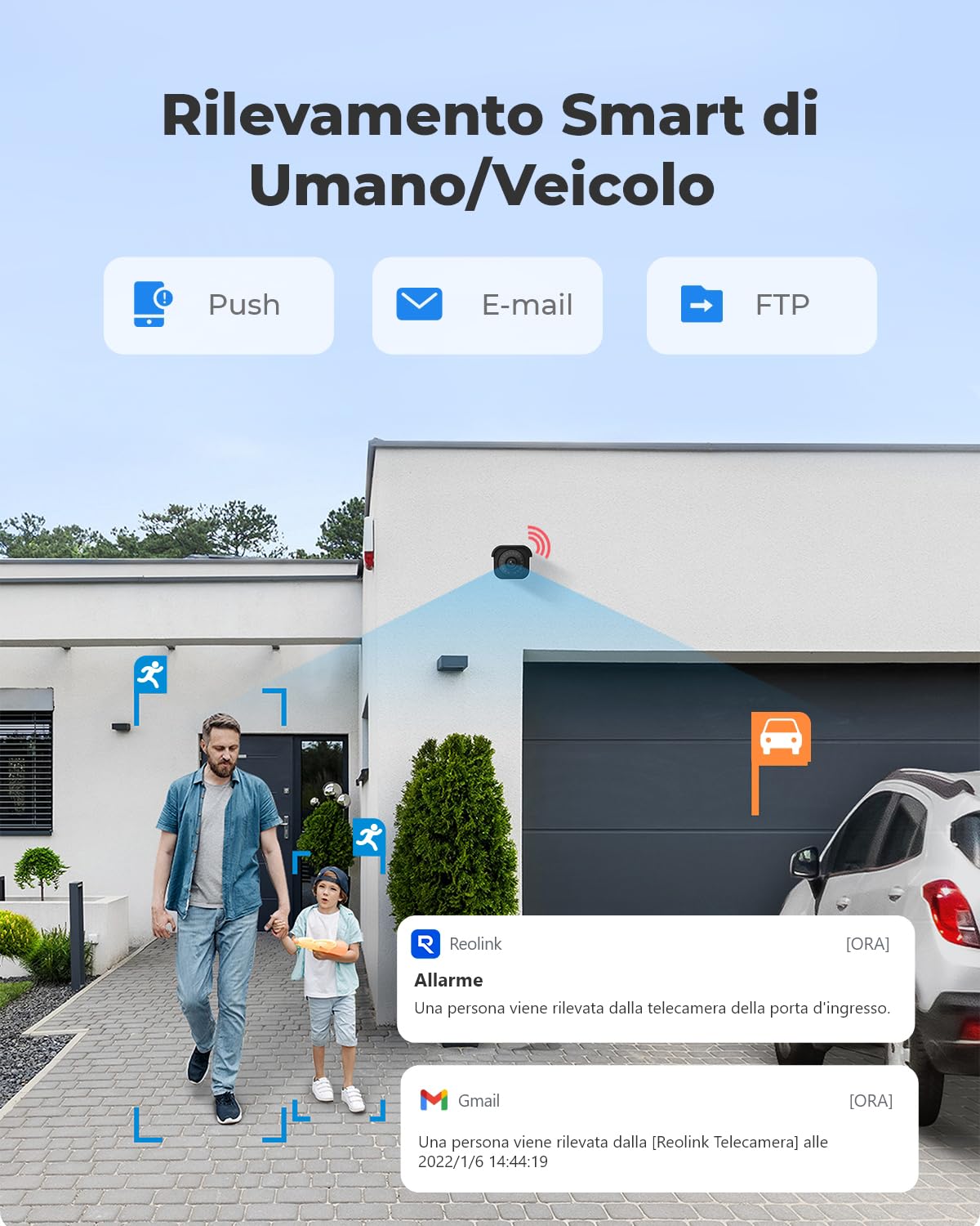 Reolink 4K Telecamera Esterno PoE, Rilevamento di Uomo/Veicolo/Animale, Visione Notturna IR 30 metri, Audio, Videosorveglianza Impermeabile IP67, Slot per Scheda microSD, Time-Lapse, RLC-810A