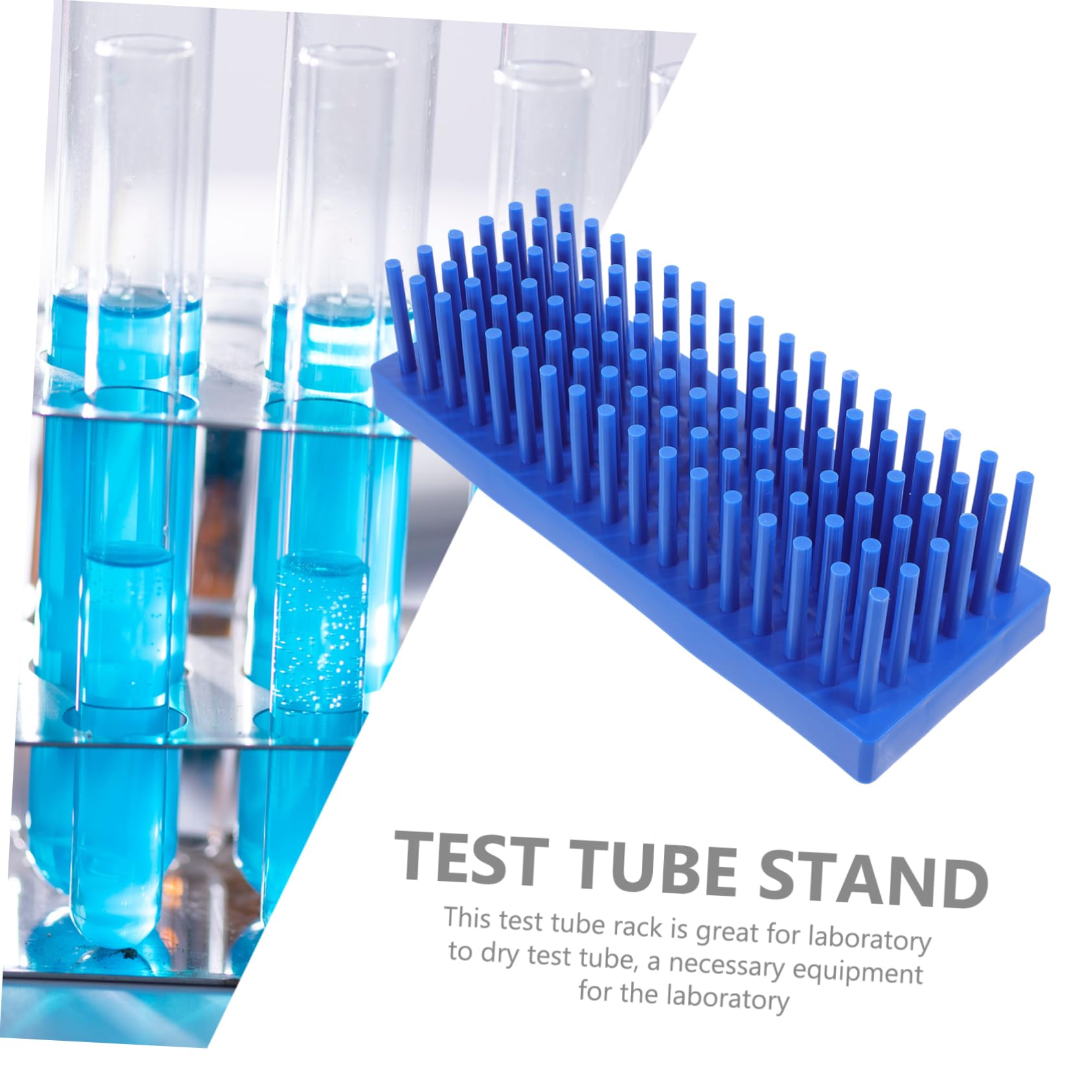 3 Pezzi Portaprovette stendino da laboratorio stendino verticale rack per fiale per provette rack di stoccaggio del tubo di prova supporto per asciugatura del tubo plastica Blue
