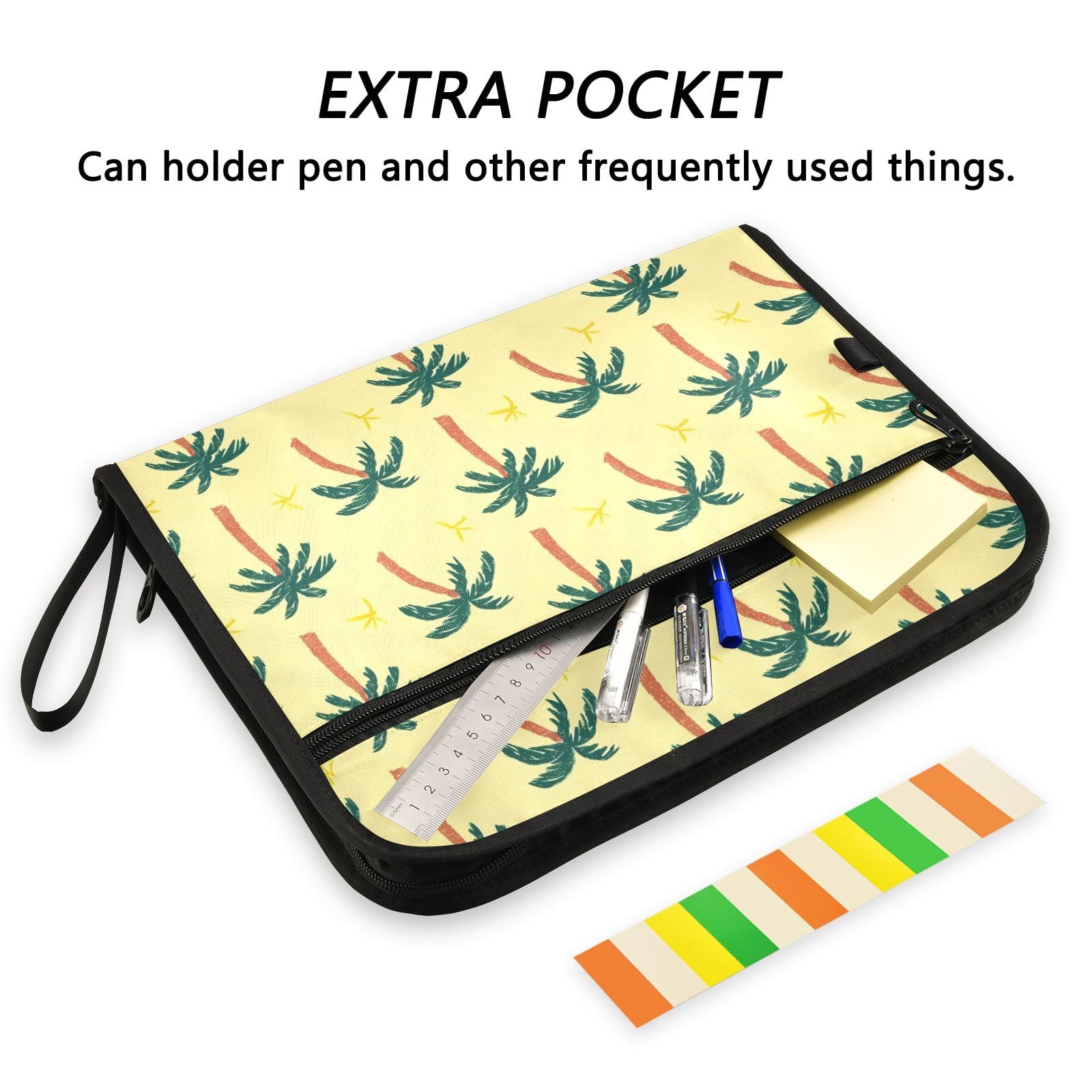 Tropical Palm Tree 13-Pocket Expanding File Folder – Accordion Organizer With Zipper & Labels, A4 Document Holder For Home, Office, School