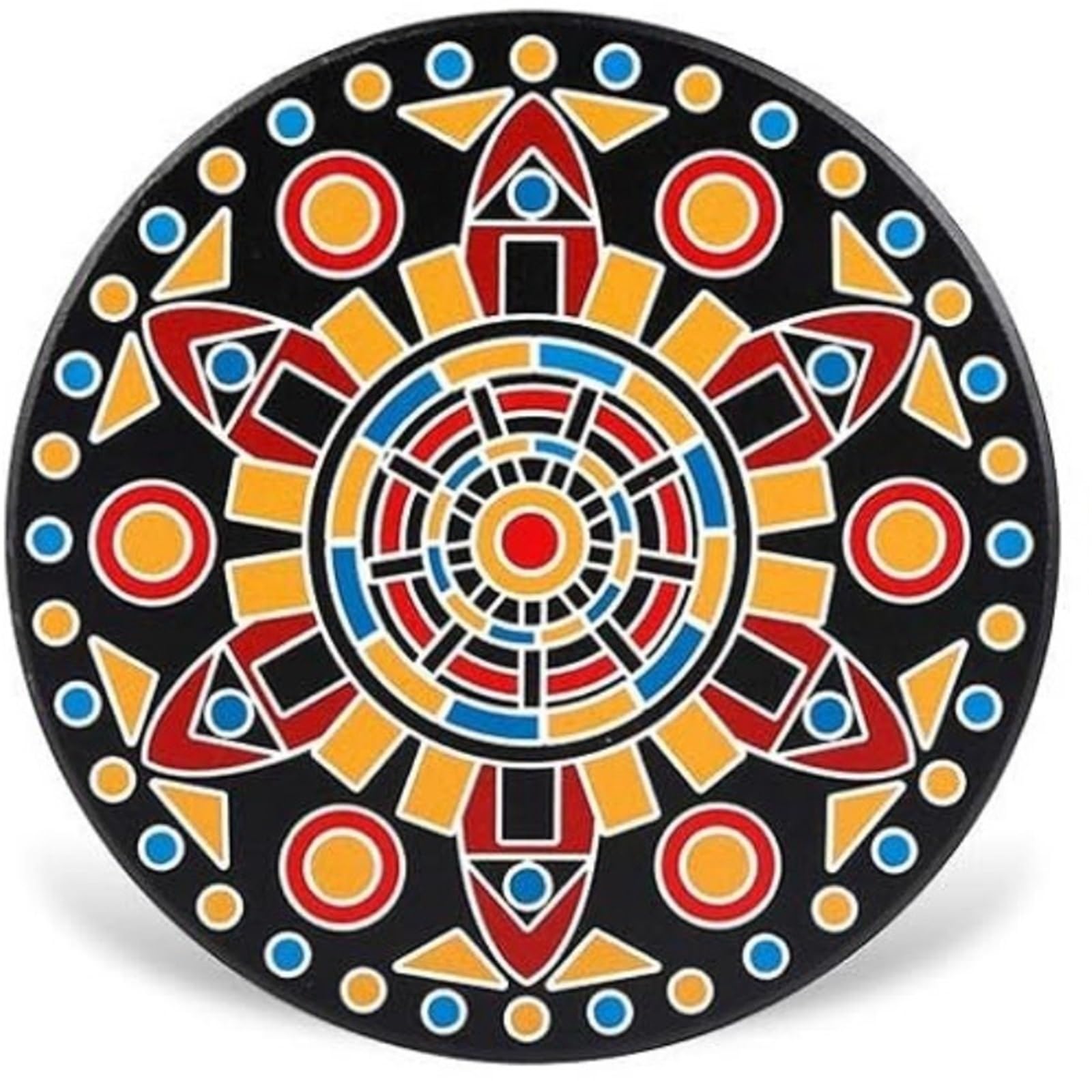 Coasters For Drinks For Mandala Ceramic With Cork Base For Housewarming Birthday for kitchen(Color5,9x9cm)
