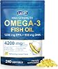 Triple Strength Omega 3 Fish Oil Softgels 240 Count | 4200mg Fish Oil with 1200mg EPA 900mg DHA | Enteric Coated Lemon Flavour | Supports Normal Heart, Brain, Joint & Vision Health