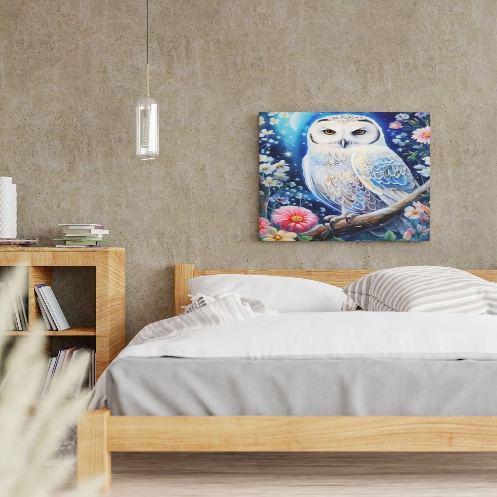 Kit per pittura con numeri per adulti, gufo, pittura con numeri per principianti, pittura acrilica con 6 pennelli, kit di pittura a olio per decorazione da parete, 90 x 65 cm, senza