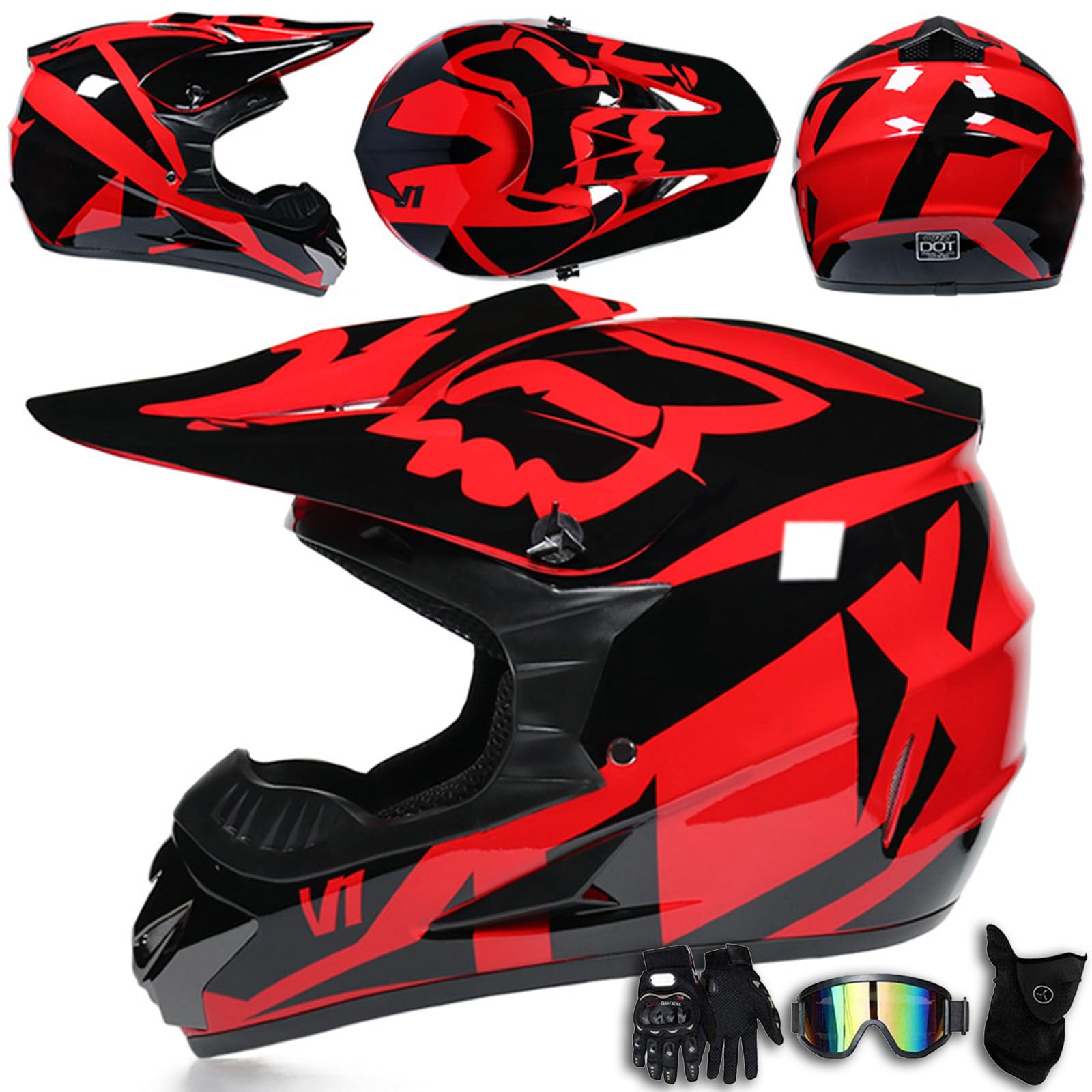 Caschi da motocross per bambini e ragazzi, omologati DOT/ECE, caschi da fuoristrada, da strada, da cross, BMX, MX, ATV, casco integrale leggero per moto da strada