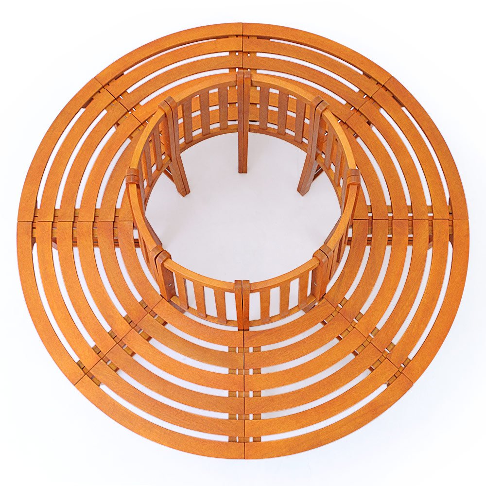 Deuba Casaria Wooden Tree Bench FSC®Certified Eucalyptus Wood Round