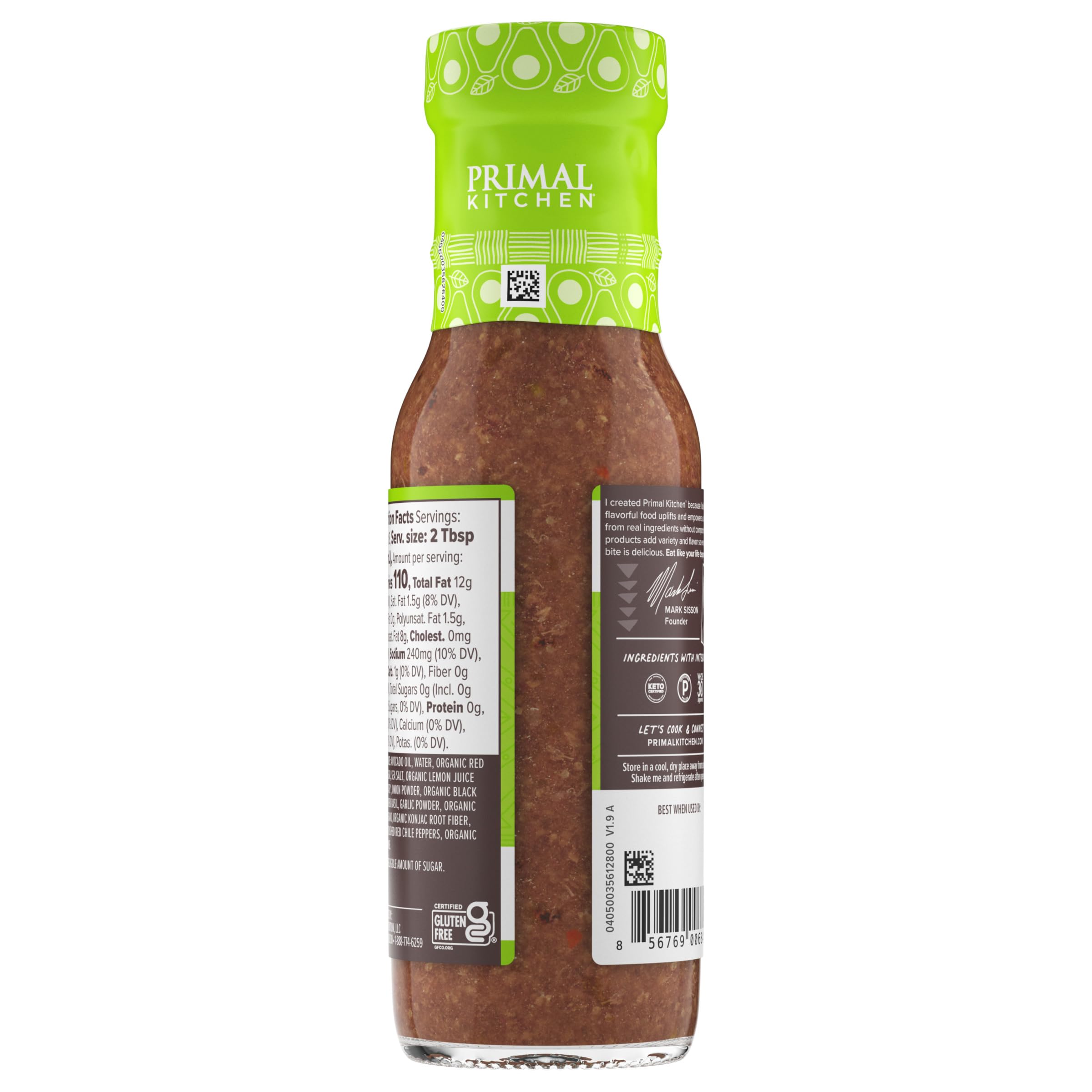 Primal Kitchen Vinagreta y Marinada de Aceite de Aguacate Sin Gluten Italiana 8 fl oz