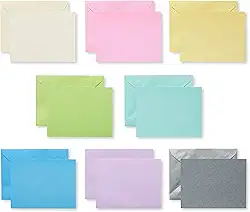 American Greetings Cartão em branco de painel único com envelopes, cores pastel (100 unidades)