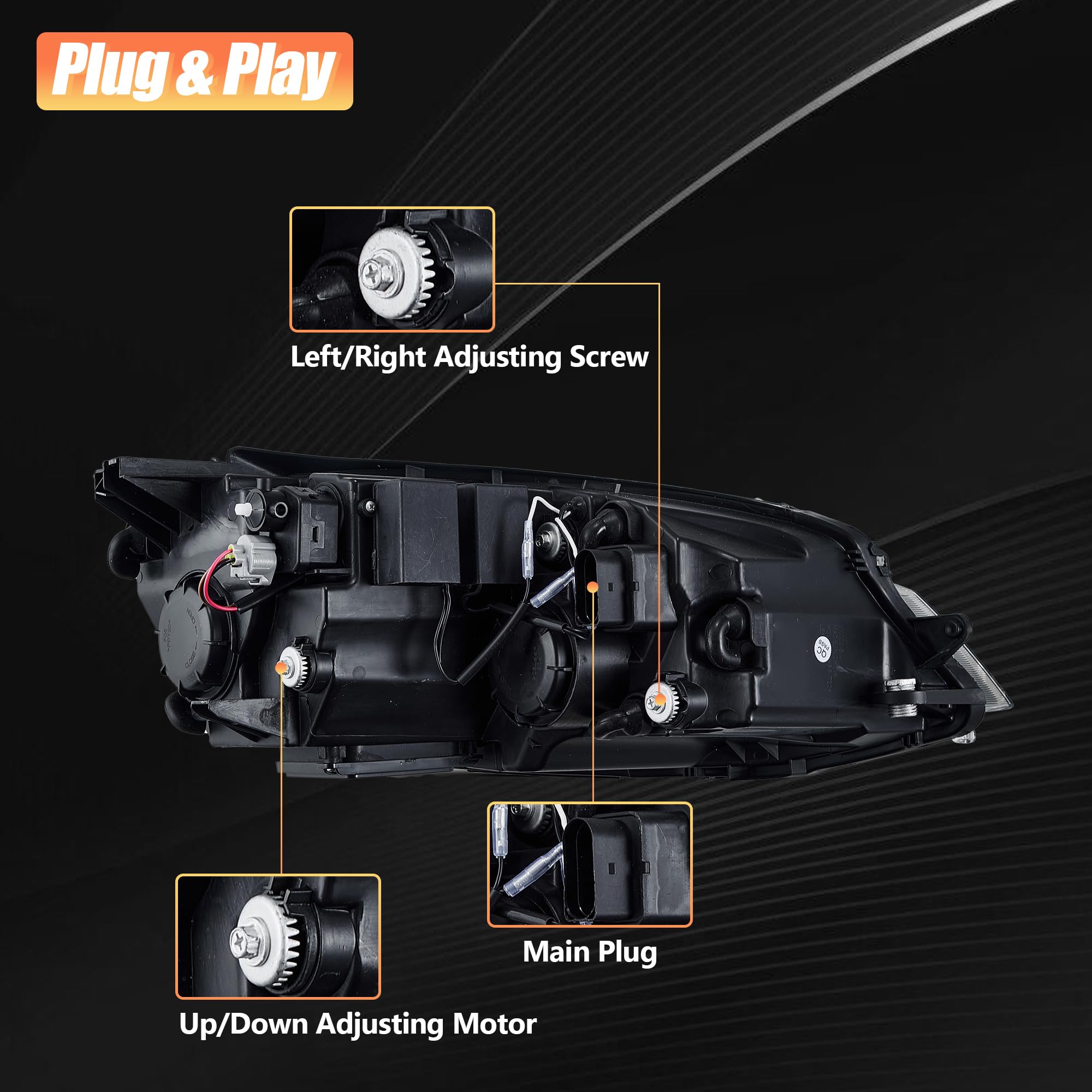 VLAND Fari Full LED per Golf 7.5 Golf MK7.5 TDI TSI alogena 2017-2020 [non per GTI/GTD/Xenon], con indicatore sequenziale - Argento