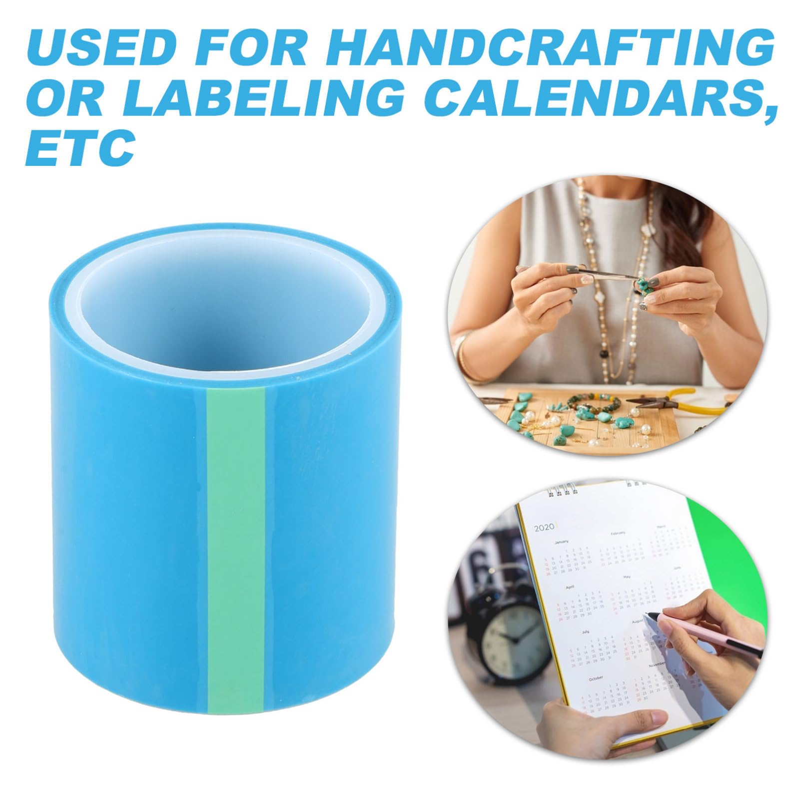 Cinta Adhesiva Epoxi para Hacer Tú Mismo, 2 Rollos Azul, Material Adhesivo para Manualidades y Joyería, Protege Superficies y Evita Fugas de Pegamento