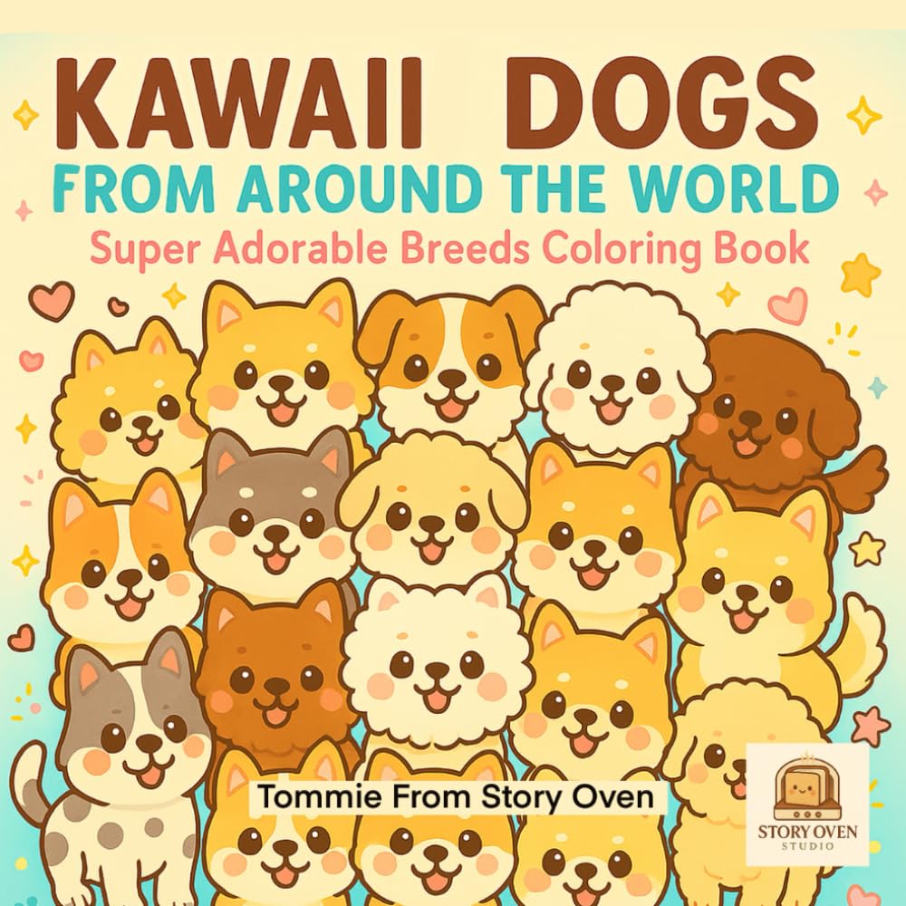 KAWAII DOGS FROM AROUND THE WORLD: A Super Cute Coloring Adventure for Kids Ages 4–8 (Super Cute Creatures Coloring Series)