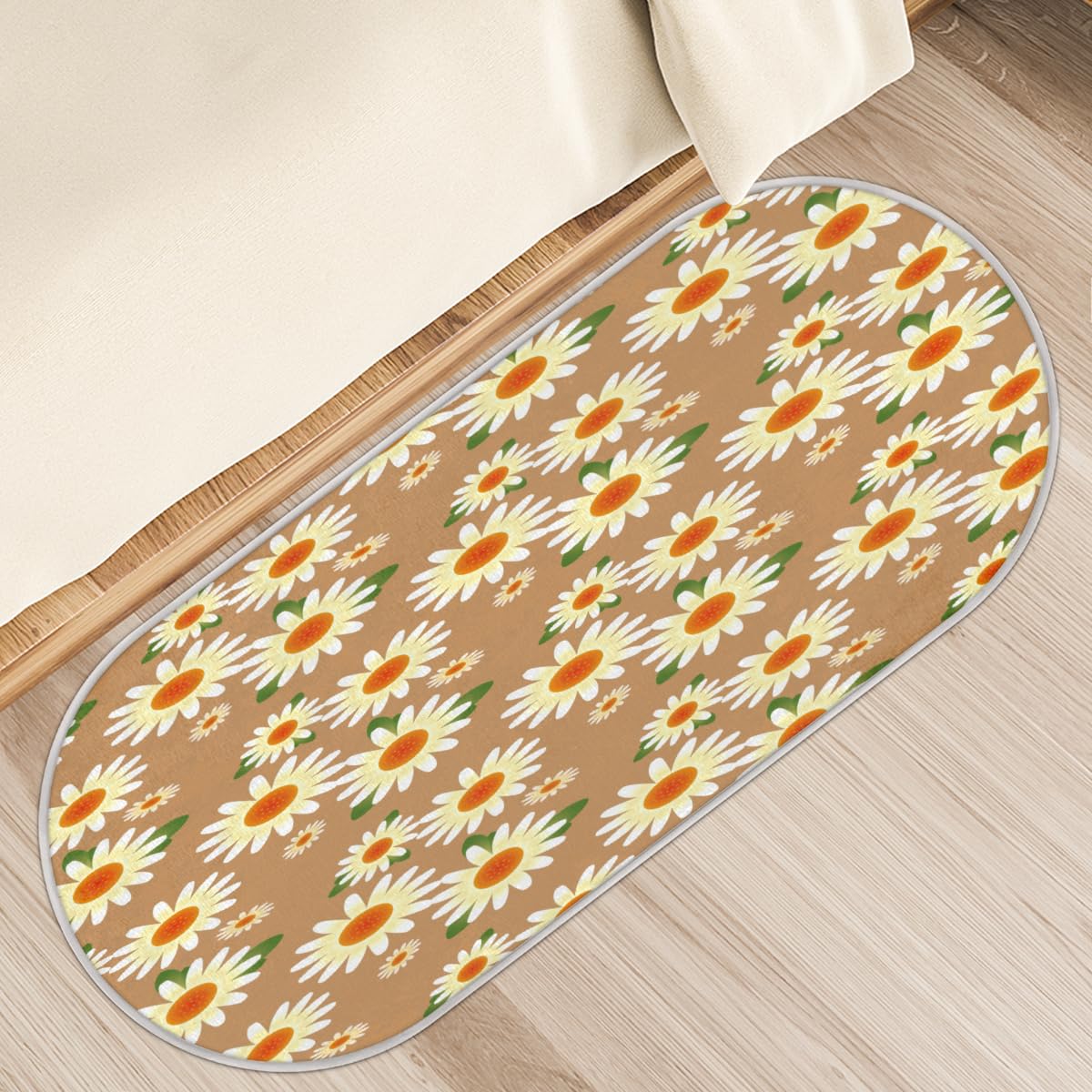 TropicalLife Stokrotka kwiat dywanik mata 50 x 120 cm, śliczny kwiatowy długie włosy pogrubiony obszar dywaniki do pokoju kuchni domu łazienki wewnątrz antypoślizgowa mata podłogowa dywaniki