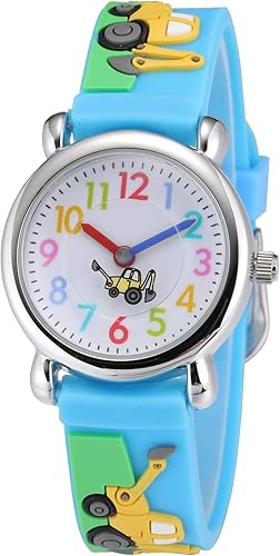 Jewtme Relojes de pulsera de silicona con dibujos animados 3D para niños y niñas de 3 a 10 años