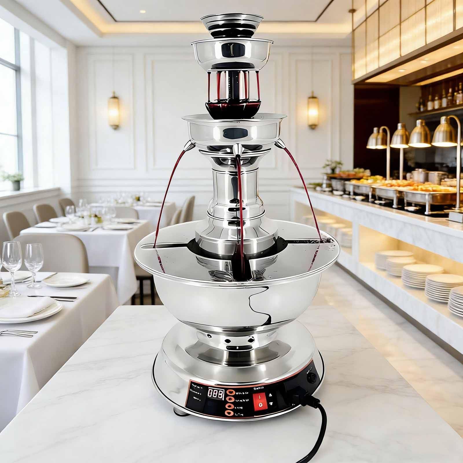 Fontaine à cocktails à 3 niveaux, machine à boissons électrique pour fêtes avec réglage de la température de 0 à 100°C et distributeur de boissons de 3,5 L pour bière, jus et autres boissons