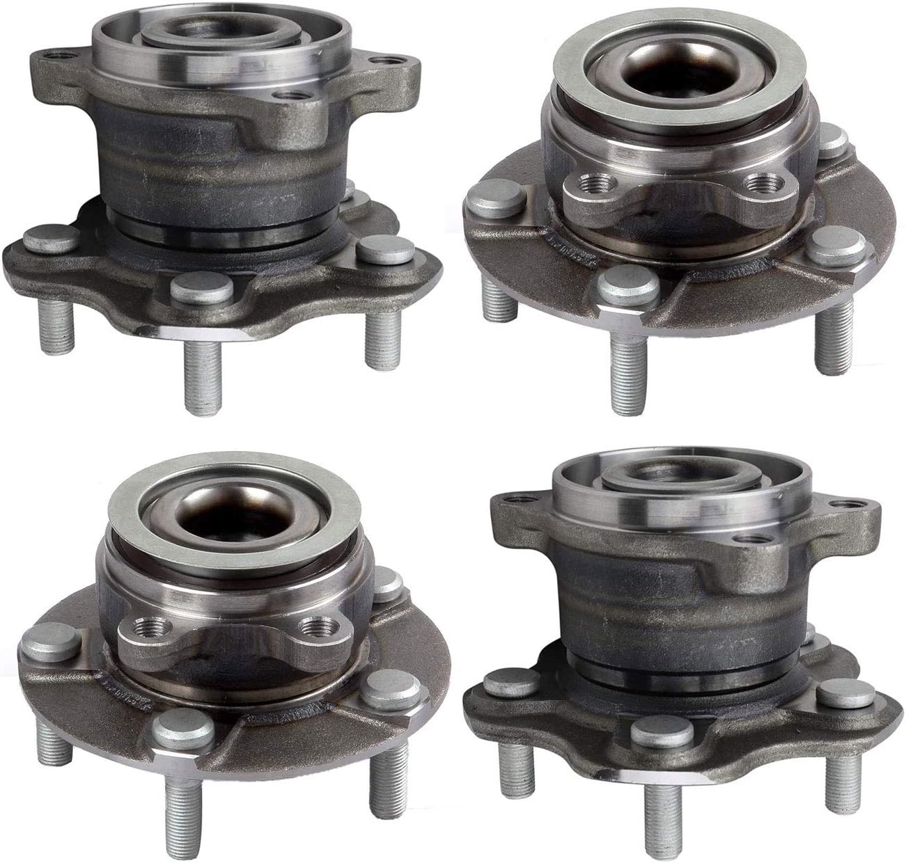 4PC Front and Rear Wheel Bearing & Hub Assembly for 2008-2013 Nissan Rogue AWD for 2014-2015 Rogue Select AWD