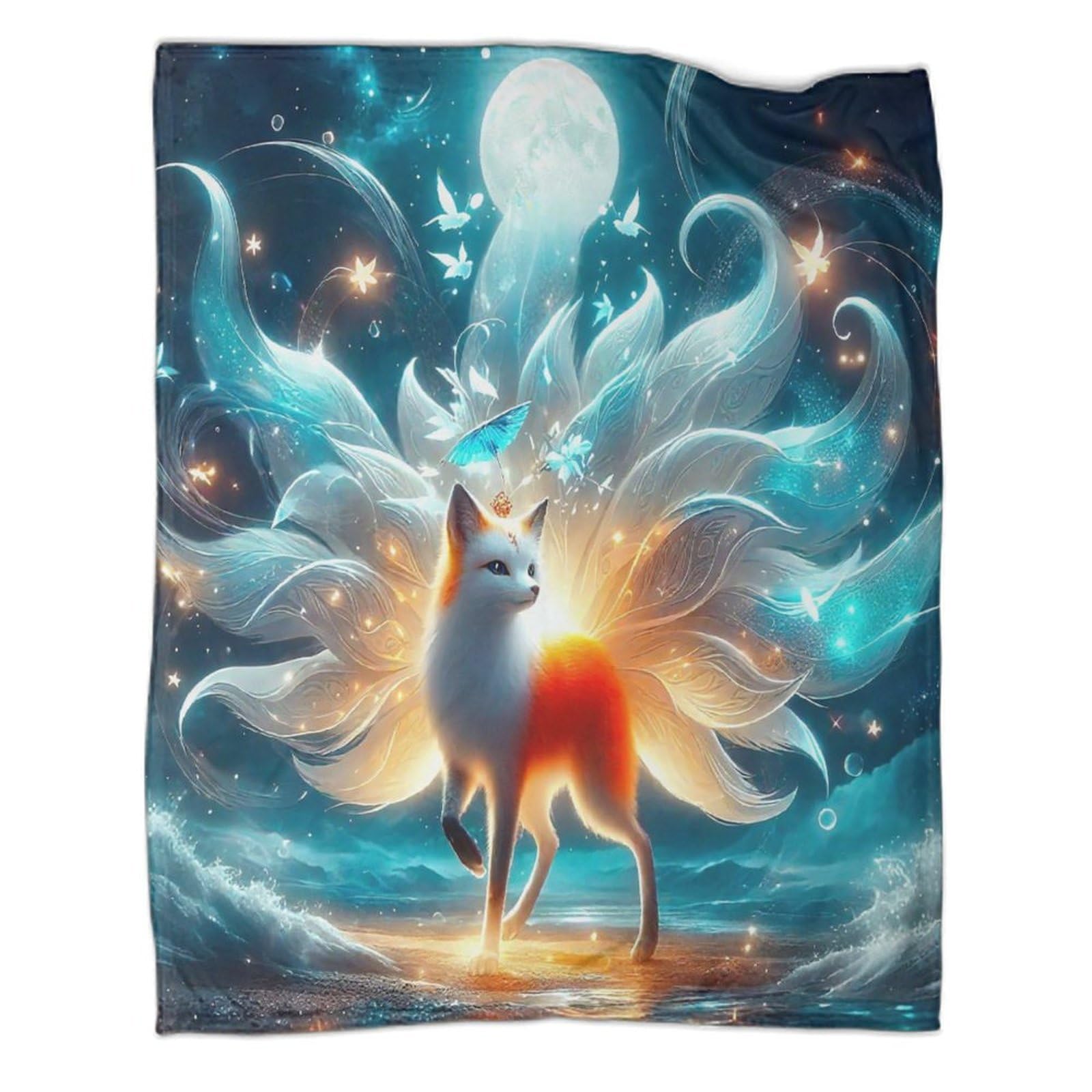 Couverture flanelle renard à neuf queues de qualité premium