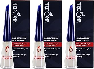 3x Pack Nail Strengthener Extra Strong, 10ml | Nail Growth Treatment for Weak and Brittle Nails, Hardening Nail Polish, Nail Repair Must-Have