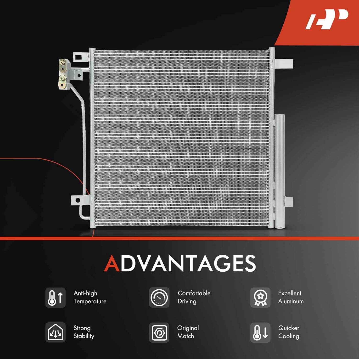 A-Premium Air Conditioning A/C Condenser Compatible with Jeep WK2 Series Grand Cherokee 2022 2023 2024