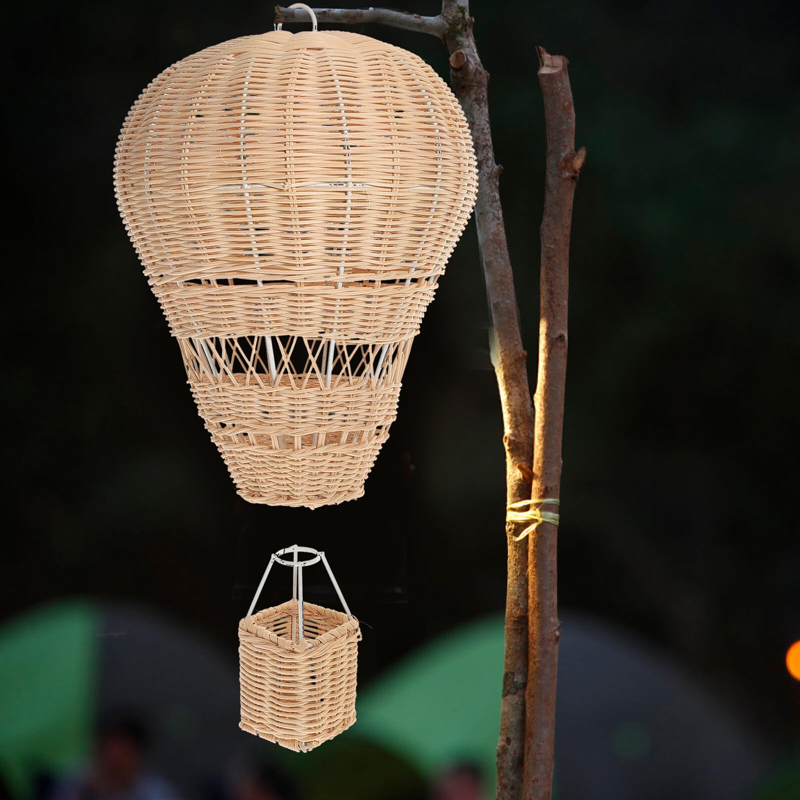 Gatuida Handgewebter Rattan Heißluftballon Anhänger Natürliche Hängedekoration für Kinderzimmer Party und Garten Kreative Tragbare Deko für Jungen und Mädchen Romantisch und Vielseitig