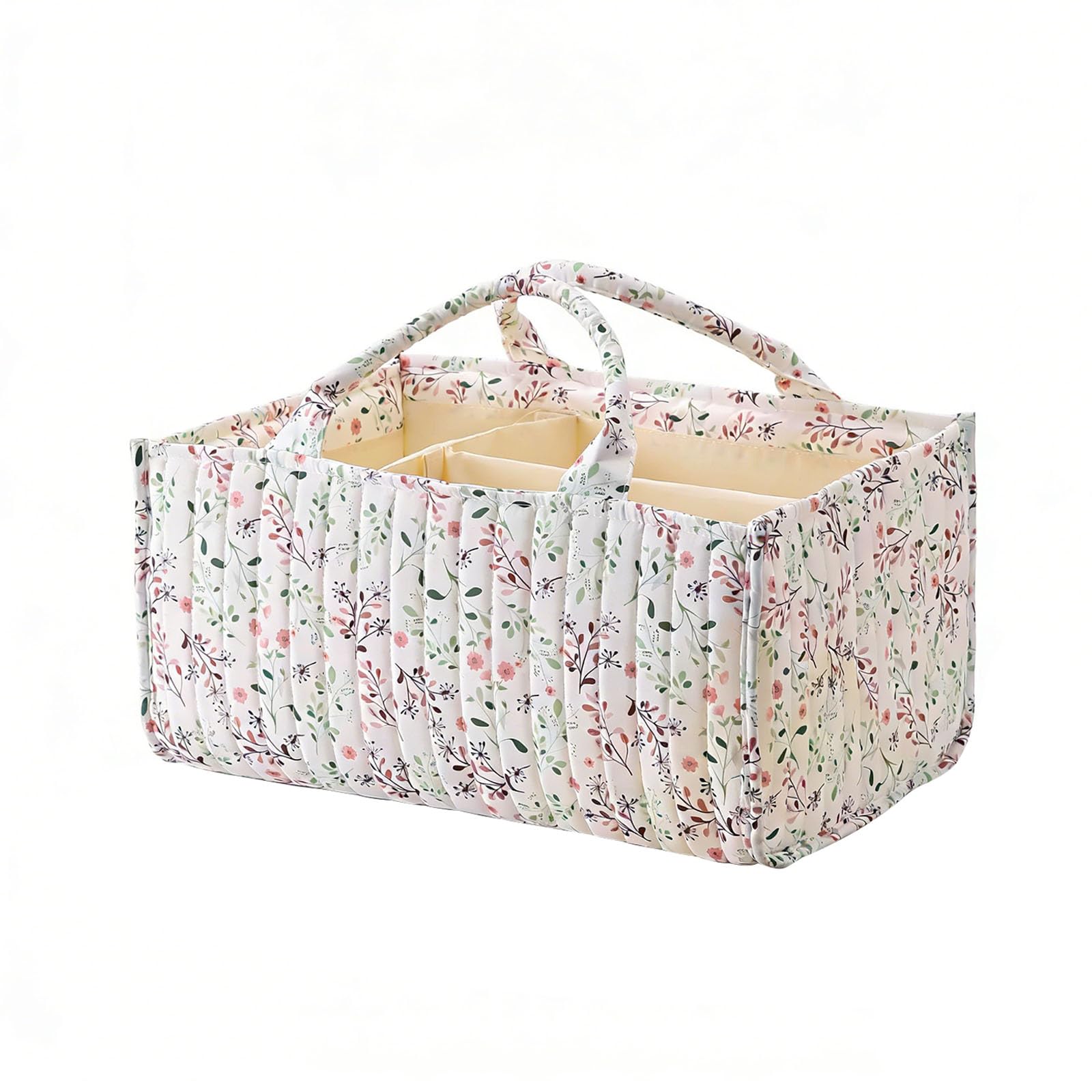 Kaeltsyn Multipurpose Nursery Storage Basket Quilted Construction with Wear Resistant Outer Layer Baby Nursery Storage Bag with Handles